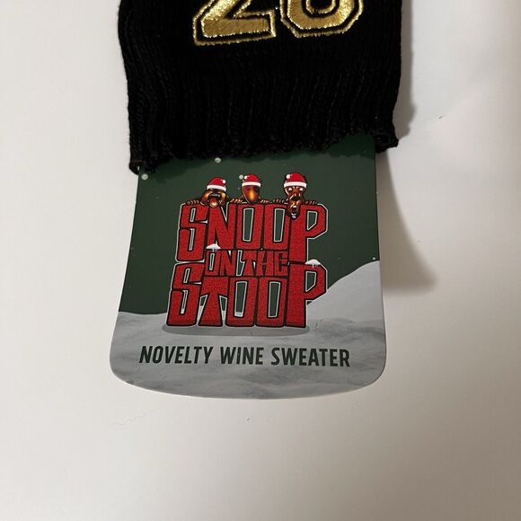 Snoop Dogg Wine Bottle Sweater Fits Snoop On The Stoop Black Gold Elf Shelf Gift - Picture 3 of 5